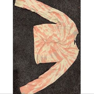 Tye Dye Pink And Cream Crop Top